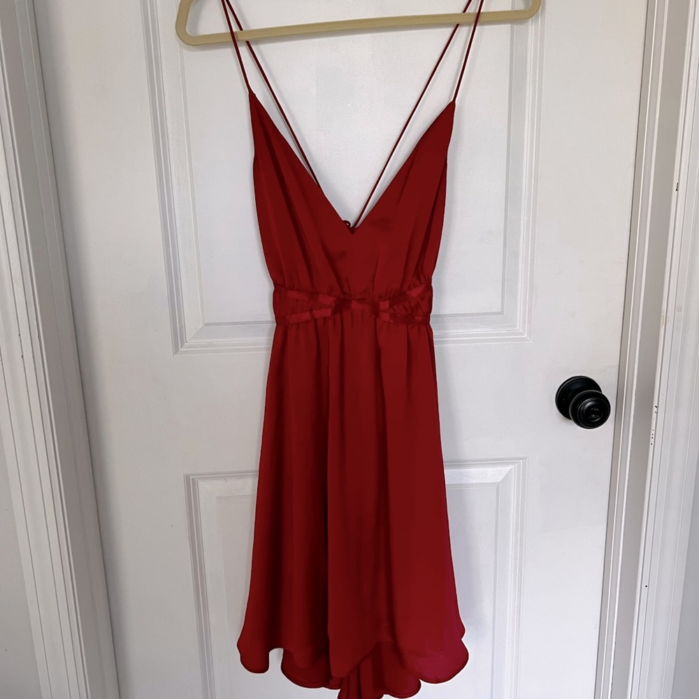 Express Strappy Silky Red Dress